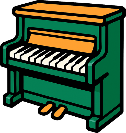 piano.
In-Game asset.  2d.  High contrast.  No shadows