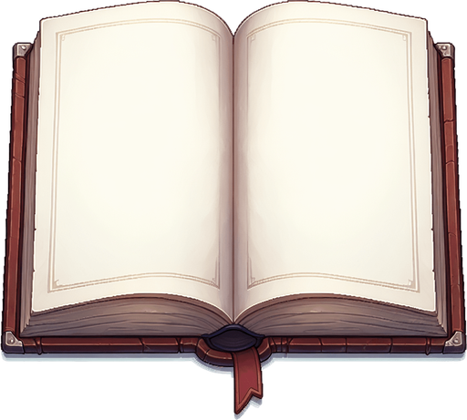 Book pages, blank, open book, no text, front facing
Single Game Texture. In-Game asset. 2d. Blank background. High contrast. No shadows.