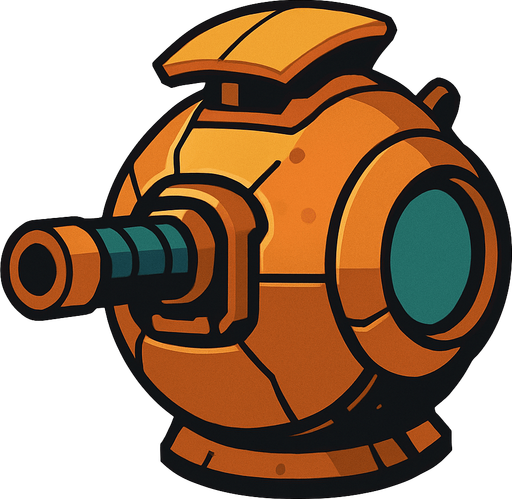 Ball turret.
In-Game asset.  2d.  High contrast.  No shadows