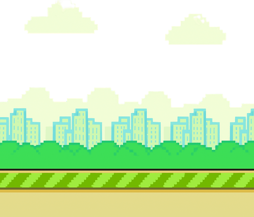 copy background of flappy bird game.
In-Game asset.  2d.  High contrast.  No shadows