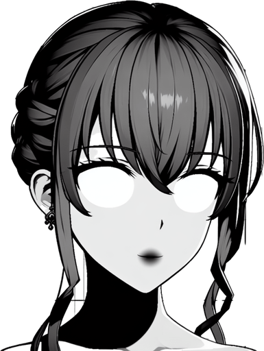 A beautiful woman in a anime style with no eye, no eyebrow and no mouth.
Single Game Texture. In-Game asset. 2d. Blank background. High contrast. No shadows.