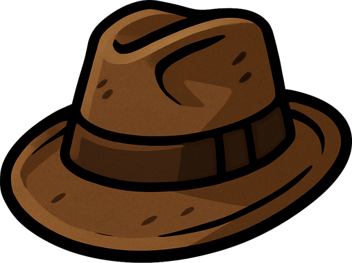 Brown hat.
In-Game asset.  2d.  High contrast.  No shadows