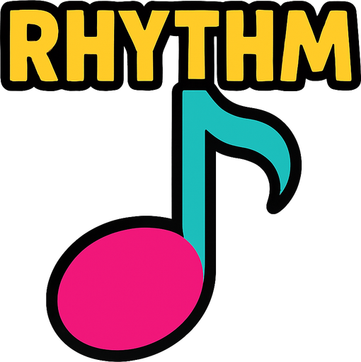 rhytym, nota.
In-Game asset.  2d.  High contrast.  No shadows