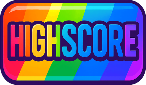 'HighScore' future buttons. rainbow colors. HD colors.
In-Game asset.  2d.  High contrast.  No shadows