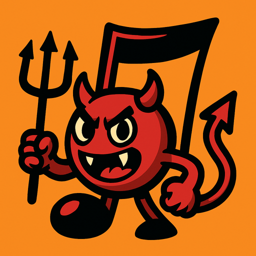 Una nota negrita endiablada.
In-Game asset.  2d.  High contrast.  No shadows