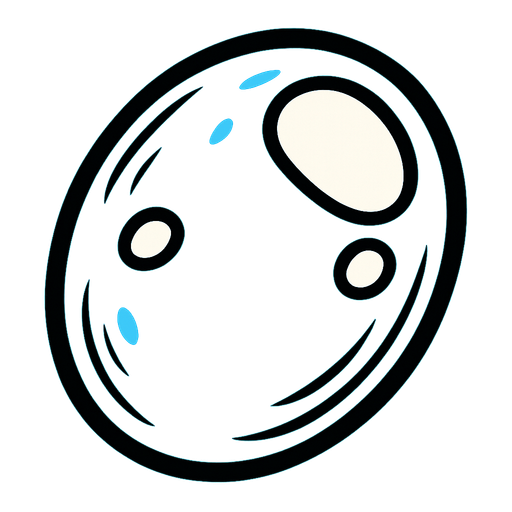 oval blue sea buble comic 2d image style.
In-Game asset.  2d.  High contrast.  No shadows