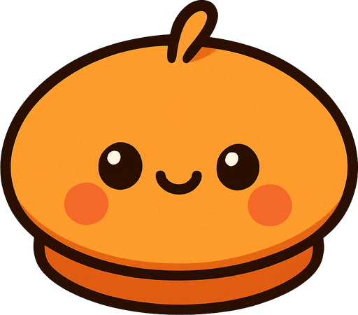 cute design beret top view..
In-Game asset.  2d.  High contrast.  No shadows