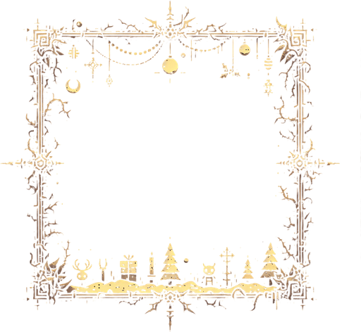 a simple dirty, dark and eerie Christmas frame.
Single Game Texture. In-Game asset. 2d. Blank background. High contrast. No shadows.