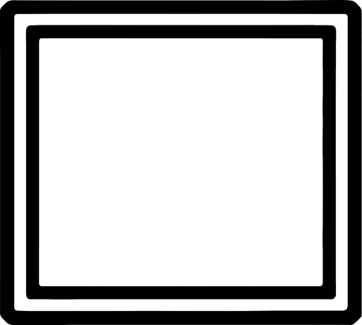 Un recuadro blanco sin relleno interlineado.
In-Game asset.  2d.  High contrast.  No shadows