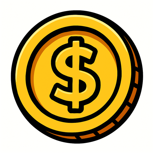 coin.
In-Game asset.  2d.  High contrast. no s