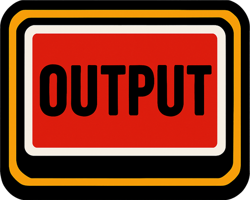 OUTPUT BUTTON.
In-Game asset.  2d.  High contrast.  No shadows