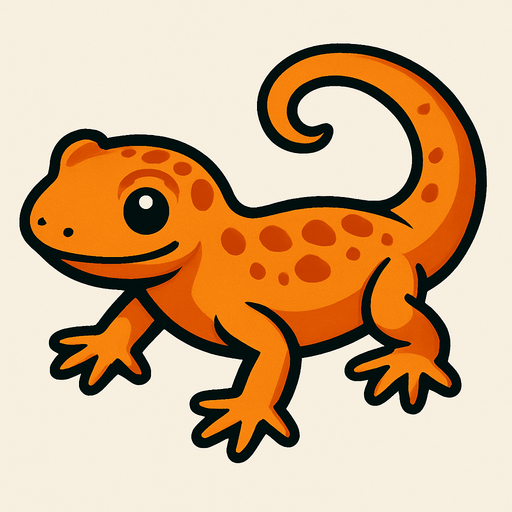 Orange salamander.
In-Game asset.  2d.  High contrast.  No shadows