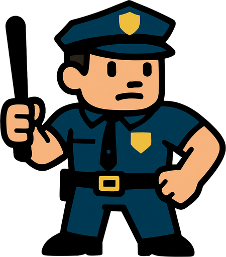 2d police.
In-Game asset.  2d.  High contrast.  No shadows