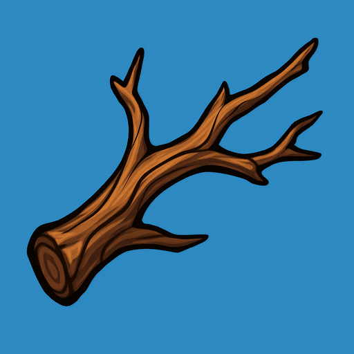 rama de madera.
In-Game asset.  2d.  High contrast.  No shadows
