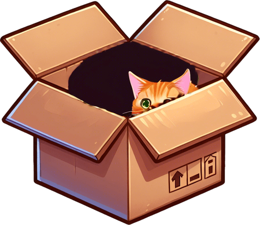 cute ginger cat peeking from a box.