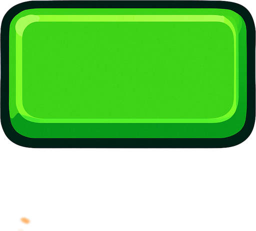 Green button rectangle.
In-Game asset.  2d.  High contrast.  No shadows