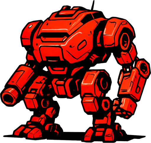 a red robotic futuristic ground.
In-Game asset.  2d.  High contrast.  No shadows
