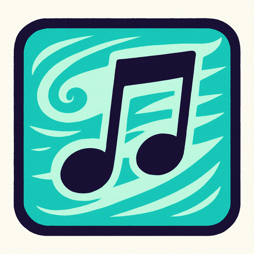 Generame una boton con dentro de forma de una nota musical con efectos de  viento.
In-Game asset.  2d.  High contrast.  No shadows