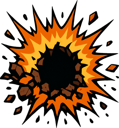 explode hole.
In-Game asset.  2d.  High contrast.  No shadows