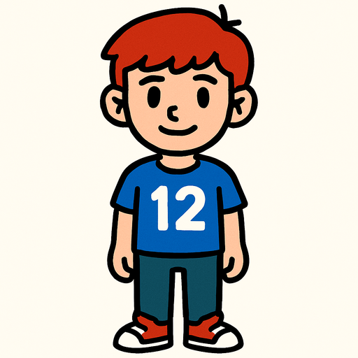 Petit garçon de 12 ans.
In-Game asset.  2d.  High contrast.  No shadows