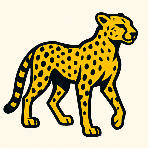 Cheetah.
In-Game asset.  2d.  High contrast.  No shadows