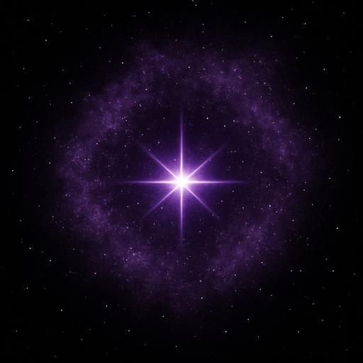 realistic distant detailed dust purple star.
In-Game asset.  2d.  High contrast.  No shadows