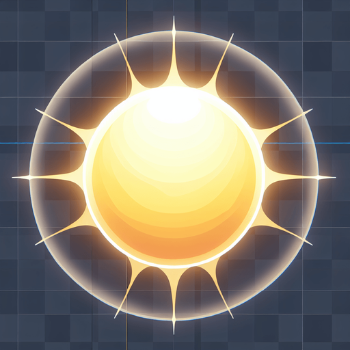 The sun. 
Single Game Texture. In-Game asset. 2d. Blank background. High contrast. No shadows.