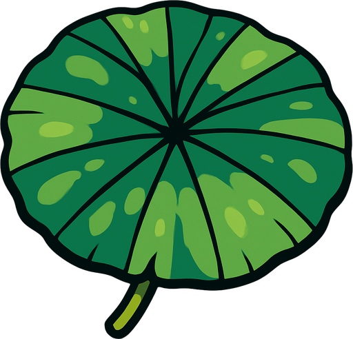 daun teratai.
In-Game asset.  2d.  High contrast.  No shadows