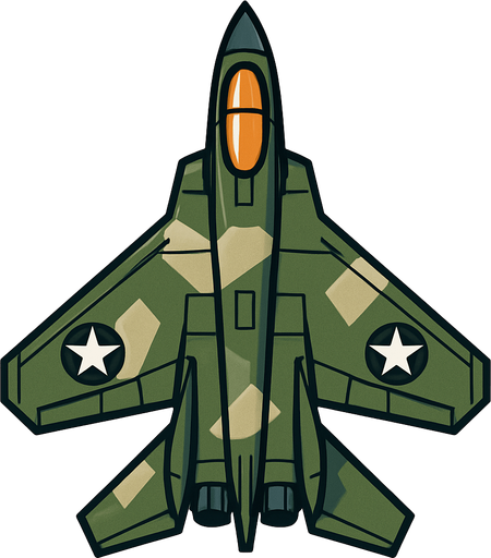 military plane. from top side 

In-Game asset.  2d.  High contrast.  No shadows