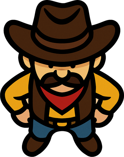 Top view cowboy good..
In-Game asset.  2d.  High contrast.  No shadows