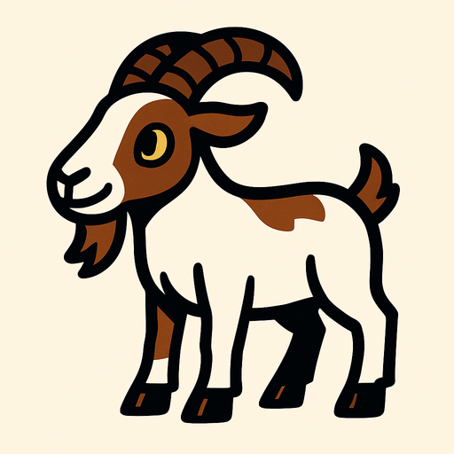 goat.
In-Game asset.  2d.  High contrast.  No shadows