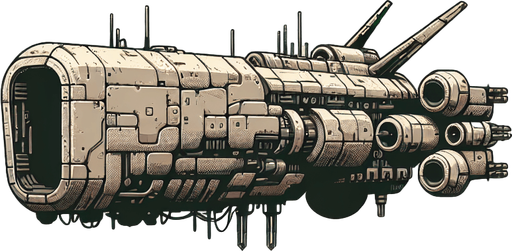Terminator style 2D enemy ship. Facing dead south.
Single Game Texture.  In-Game asset.  2d.  Blank background.  High contrast.  No shadows