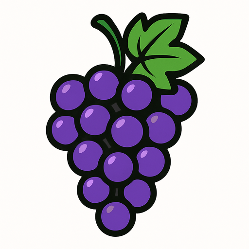 üzüm resmi.
In-Game asset.  2d.  High contrast.  No shadows