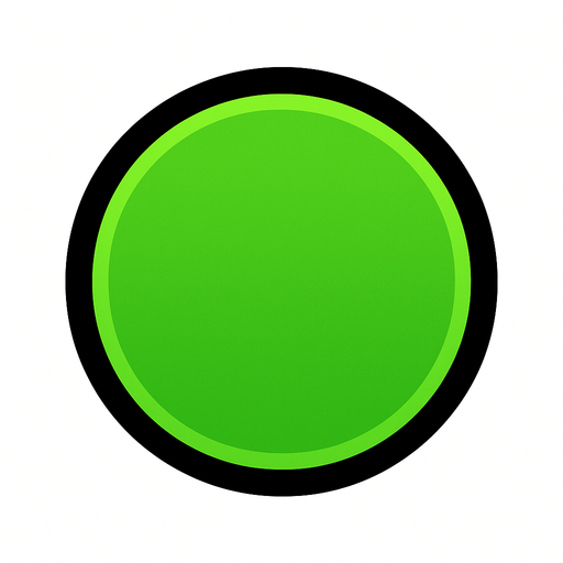 green circle button.
In-Game asset.  2d.  High contrast.  No shadows