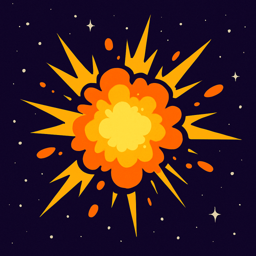 explosion in space.
In-Game asset.  2d.  High contrast.  No shadows