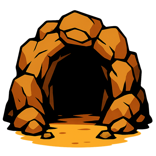 cave enterance.
In-Game asset.  2d.  High contrast.  No shadows