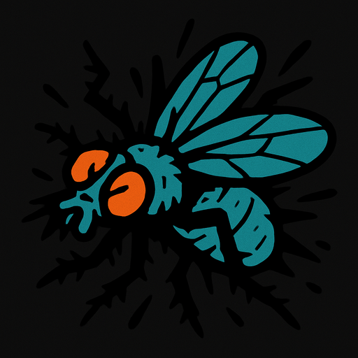 crushed fly
In-Game asset.  2d.  High contrast.  No shadows