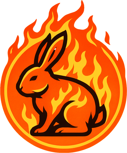 a fire bubble ball with a rabbit on flame.
In-Game asset.  2d.  High contrast.  No shadows