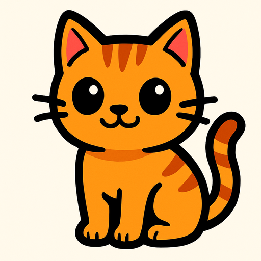 cat.
In-Game asset.  2d.  High contrast.  No shadows