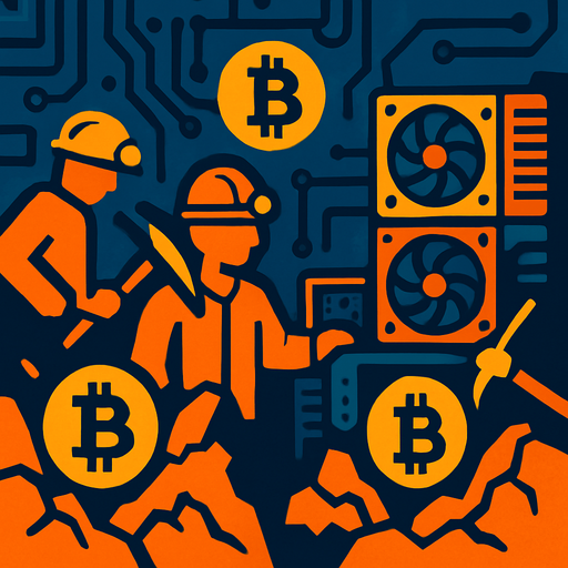 Bitcoin madenciliği yapılan bir ortamın duvar kağıdı.
In-Game asset.  2d.  High contrast.  No shadows