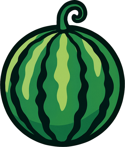 A watermelon.
In-Game asset.  2d.  High contrast.  No shadows
