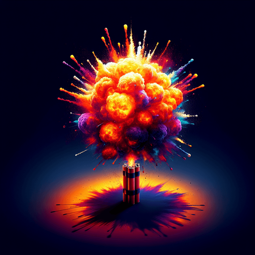 a top view of a TNT explosion fire Background image. High contrast. No shadows.