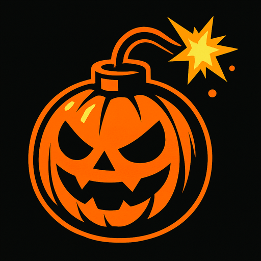 pumkin bomb.
In-Game asset.  2d.  High contrast.  No shadows