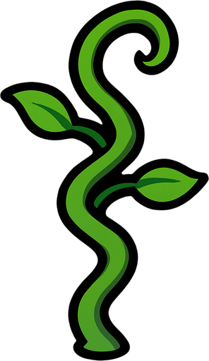 Wiggly stem.
In-Game asset.  2d.  High contrast.  No shadows