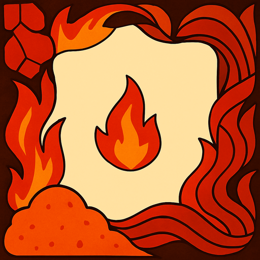 El margen para una carta que representa el tipo fuego