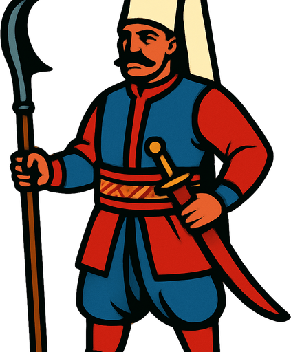 Ottoman Janissary.
In-Game asset.  2d.  High contrast.  No shadows