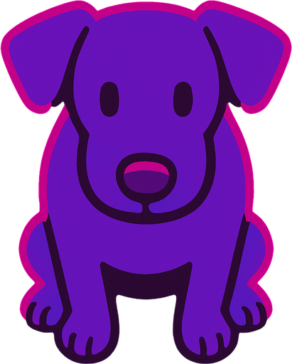 purple dog top view.
In-Game asset.  2d.  High contrast.  No shadows