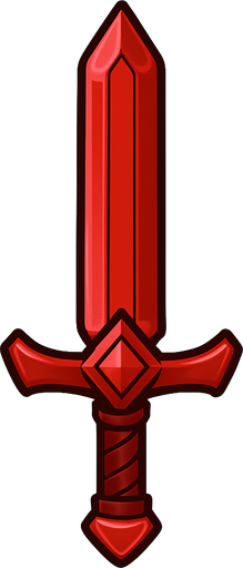 red sword.
In-Game asset.  2d.  High contrast.  No shadows