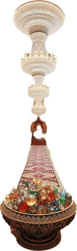 Hall in a luxury oriental castle (with bowls of gems)