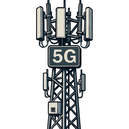 Detailed accurate 5g cell tower.
In-Game asset.  2d.  High contrast.  No shadows